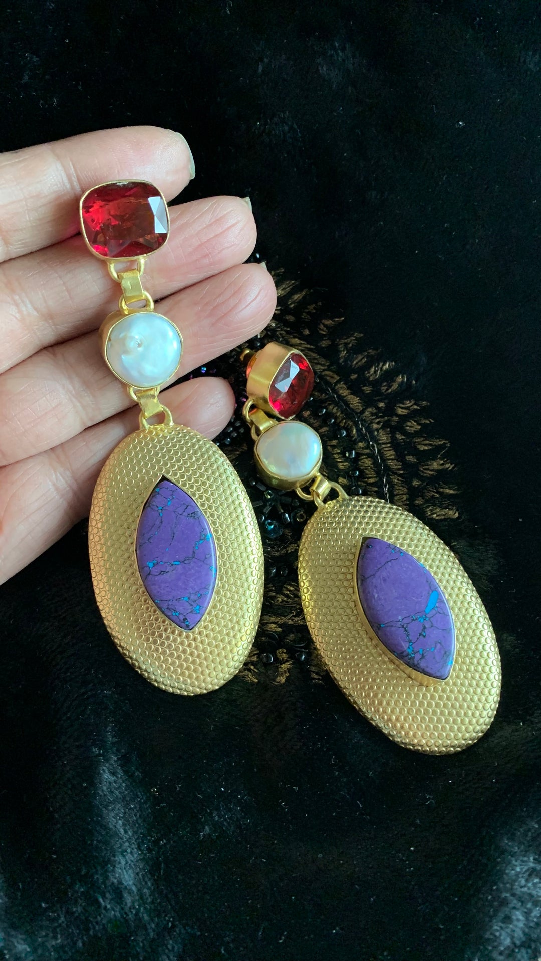 Egyptian Natural Gemstones Earrings