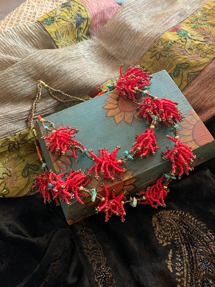 Boho Beads Flower Necklace