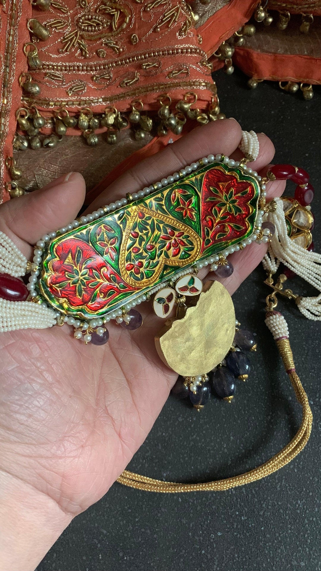 Scintillating Pearls Choker with Studs - SHIVKA