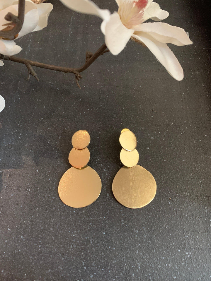 Three Tier Disc Earrings - SHIVKA