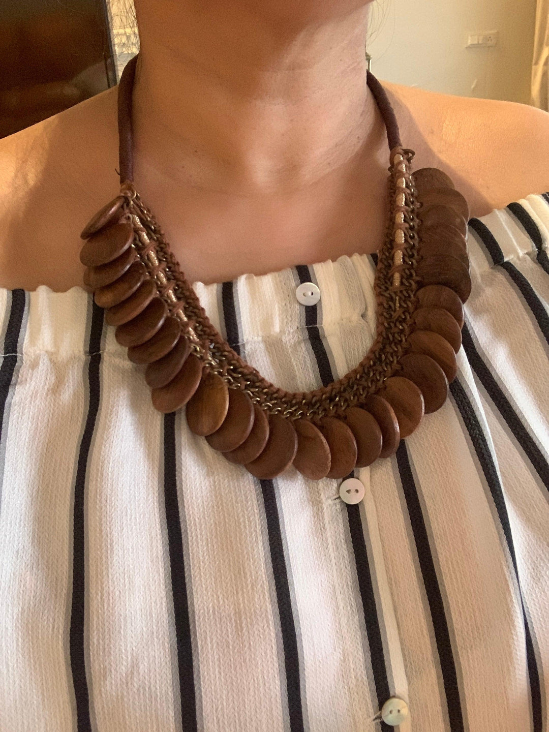 Wood Chips Necklace - SHIVKA