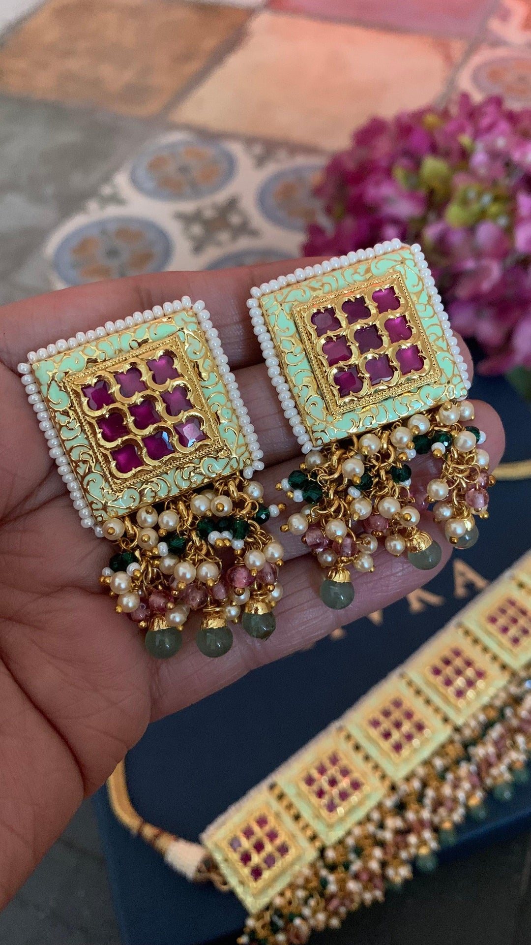 Gorgeous Kundan Choker with Earrings and Maangtikka - SHIVKA