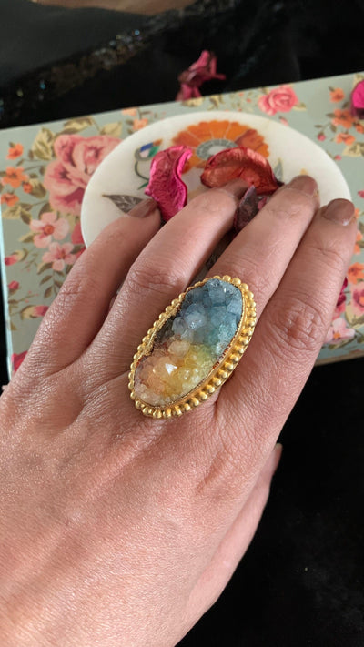 Stylish Multicoloured Stone Ring - SHIVKA
