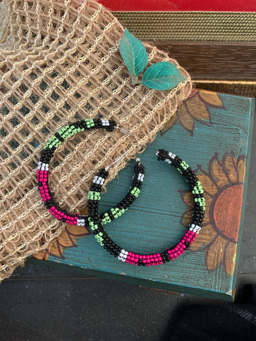 Beaded Hoops