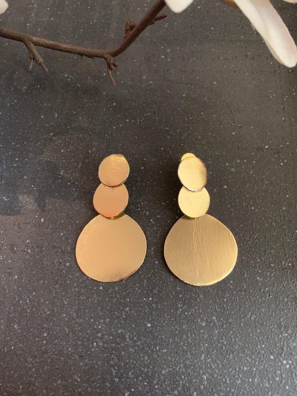 Three Tier Disc Earrings - SHIVKA