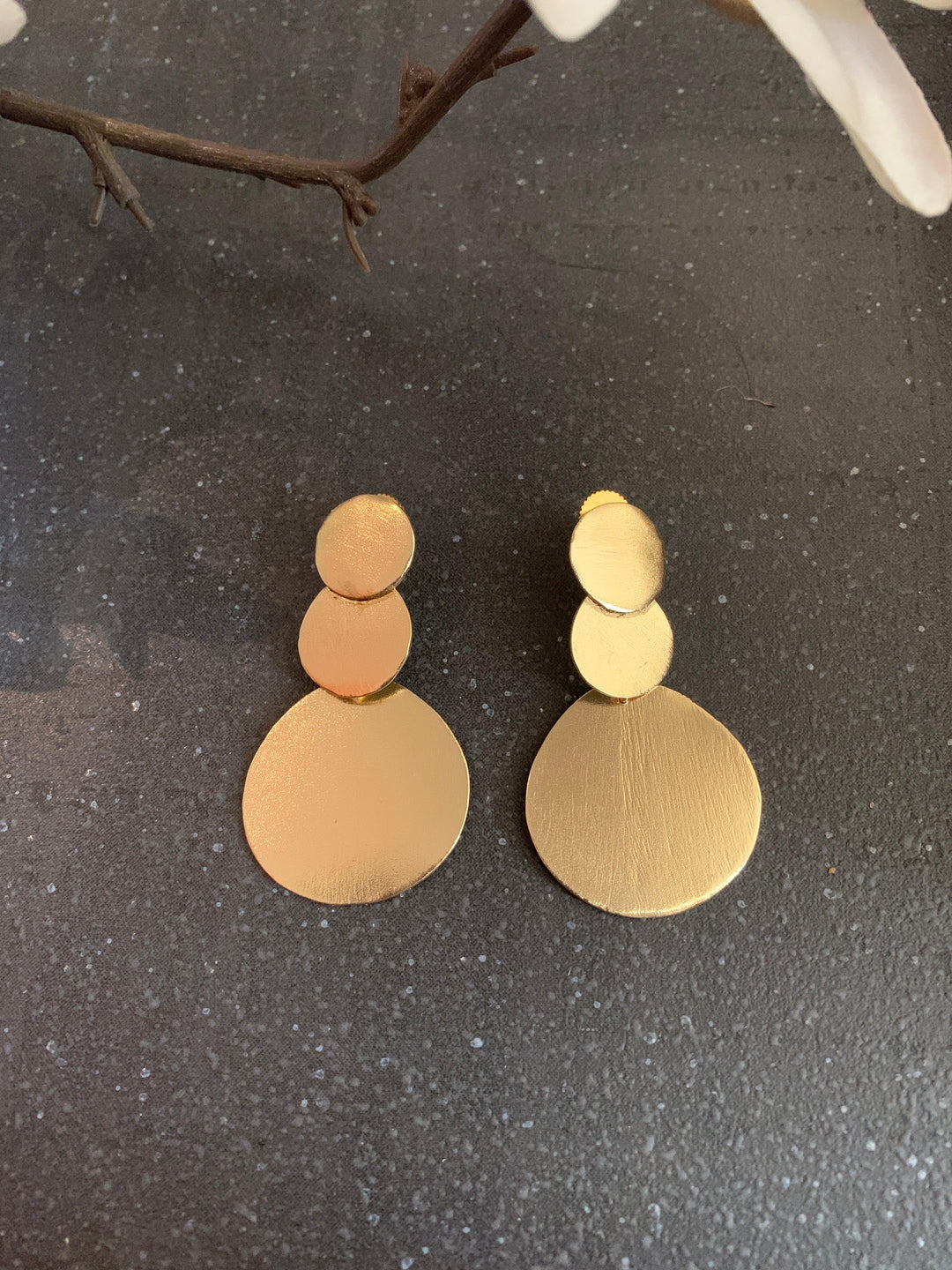 Three Tier Disc Earrings - SHIVKA