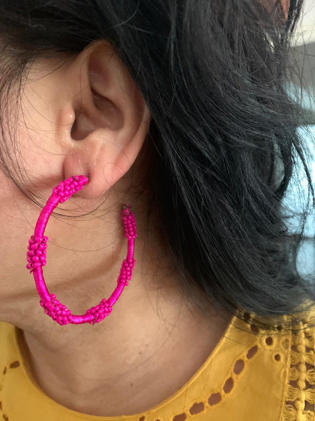 Classic Beaded Hoops