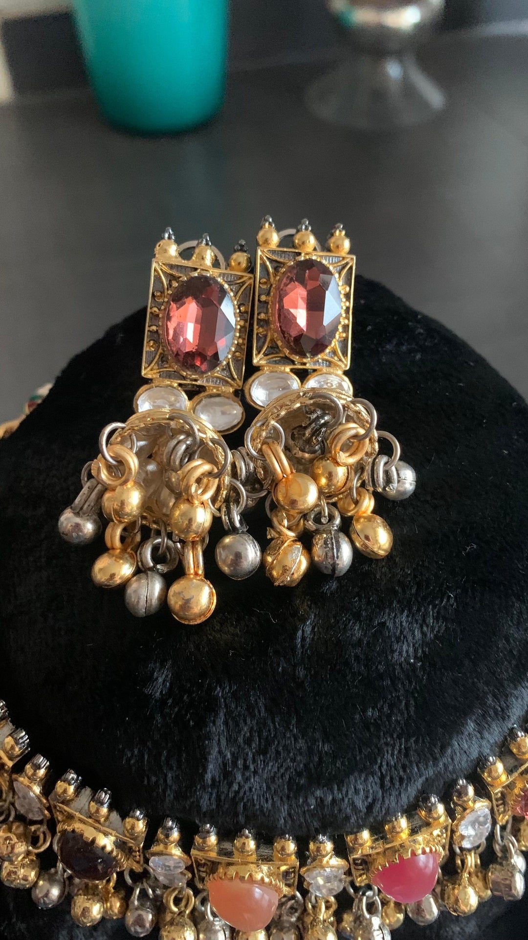 Vintage Kundan Quartz Choker with Earrings - SHIVKA
