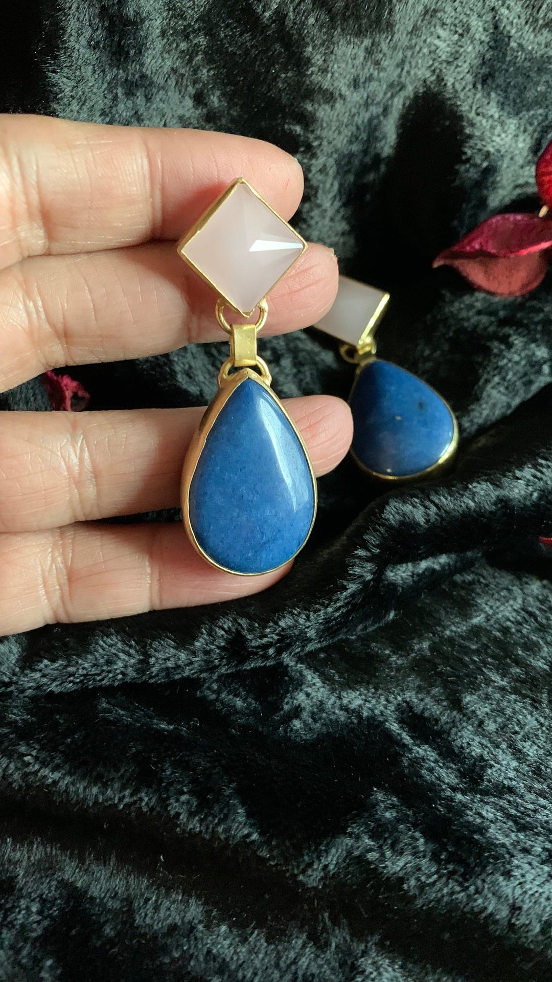 Quartz and Aventurine Earrings - SHIVKA