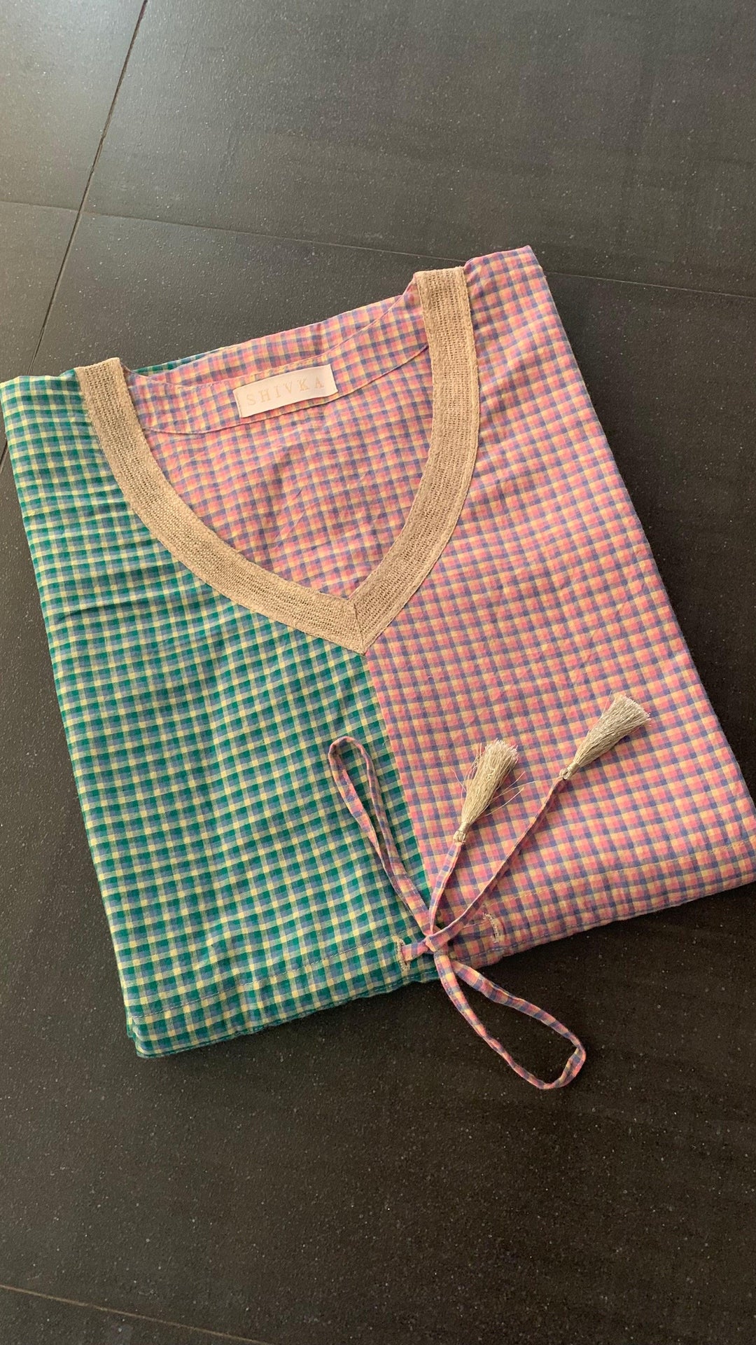 Half n Half Designer Cotton Kaftan - SHIVKA