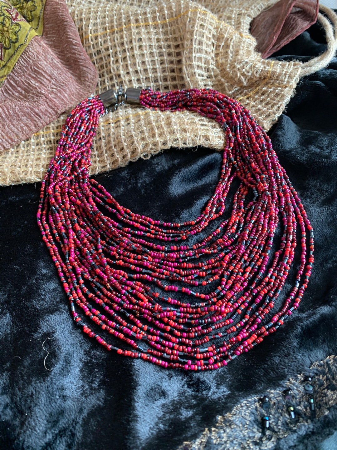 Statement Beaded Necklace - SHIVKA