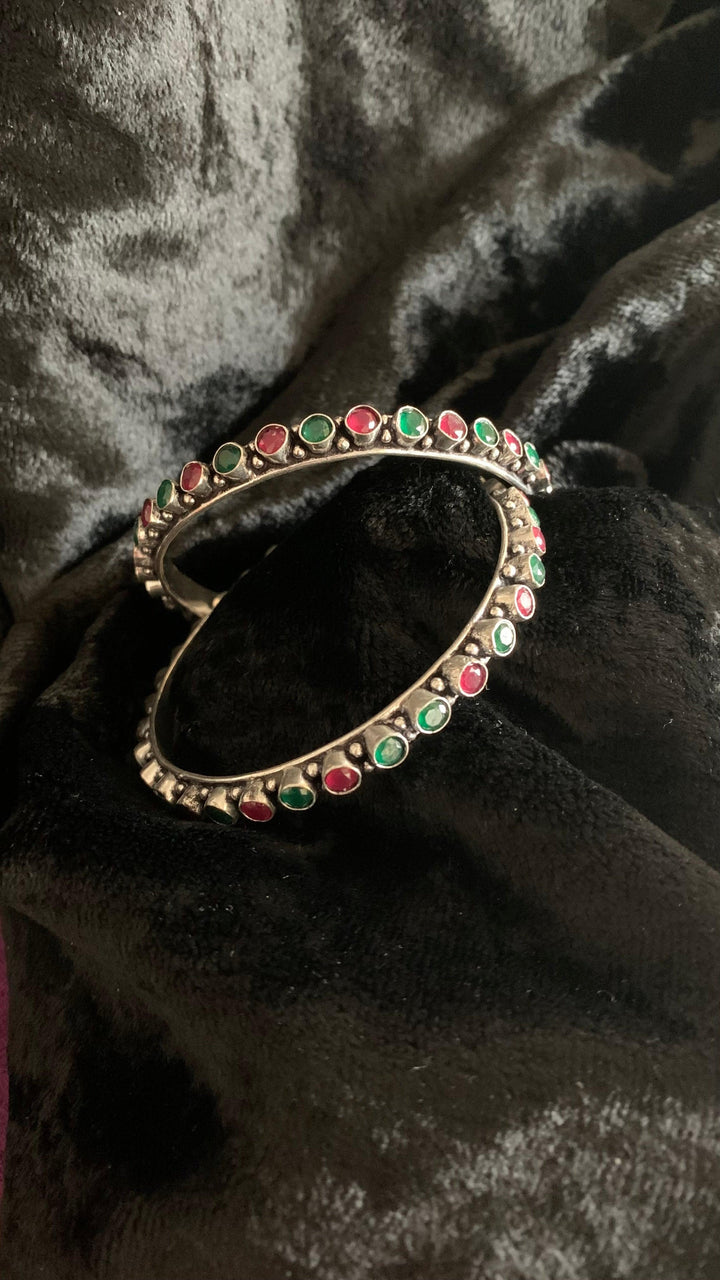 Multicoloured Stones Bangles-Set of Two - SHIVKA