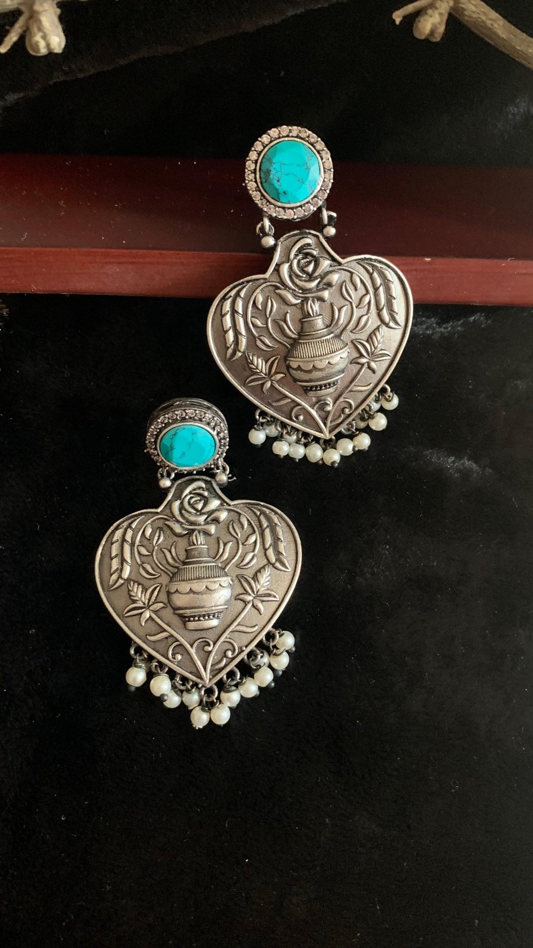 Vintage Stones and Pearls Earrings - SHIVKA