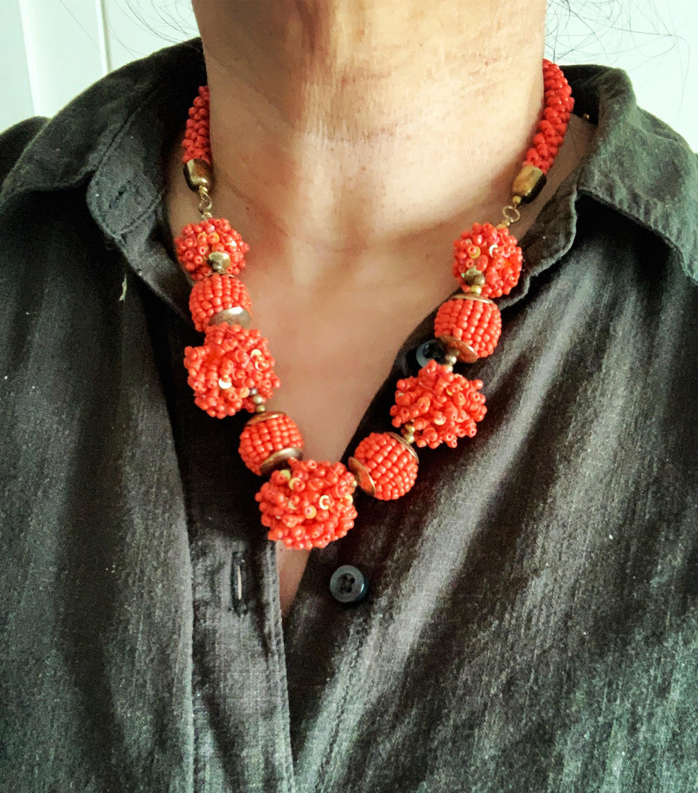 Marigold Beaded Necklace - SHIVKA