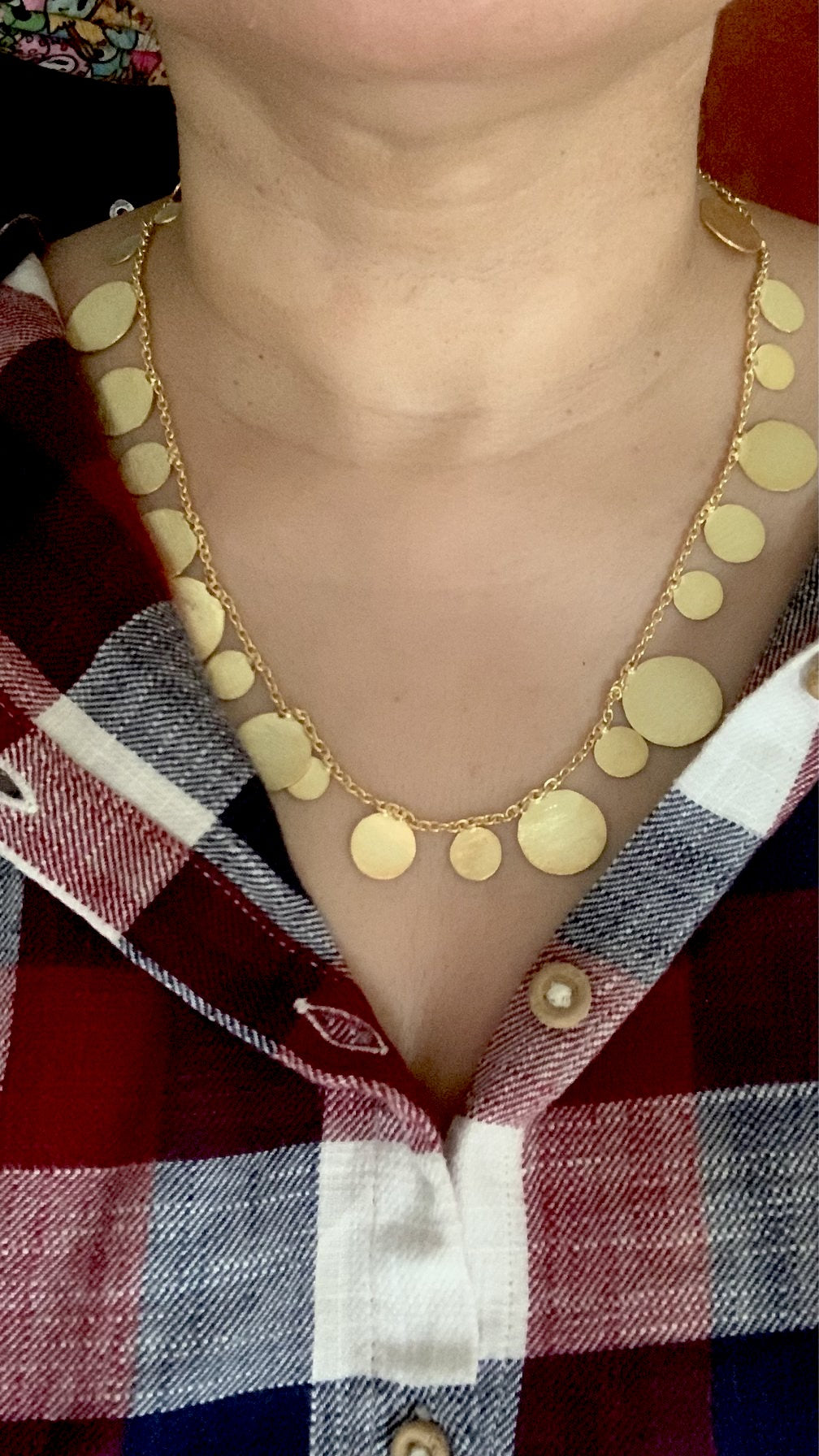 Designer Gold Disc Necklace