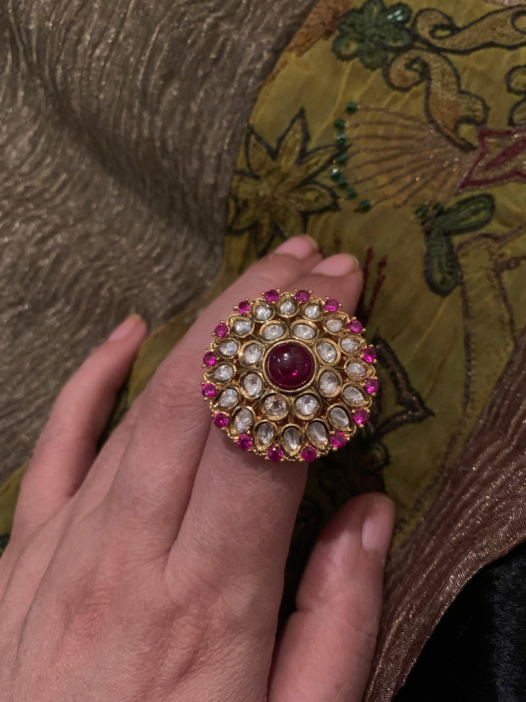 Ruby Kundan Ring - SHIVKA