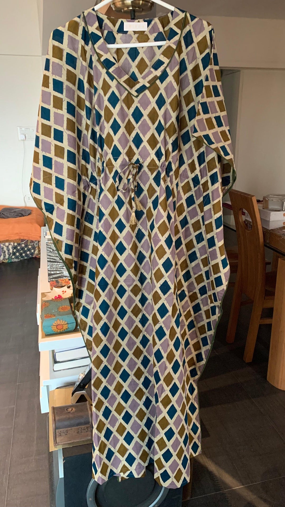 Geometric Cotton Kaftan - SHIVKA