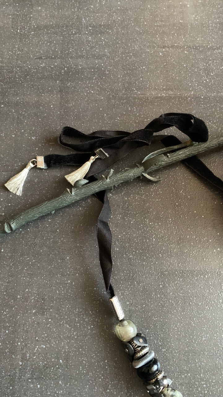 Classic Black Beaded Necklace