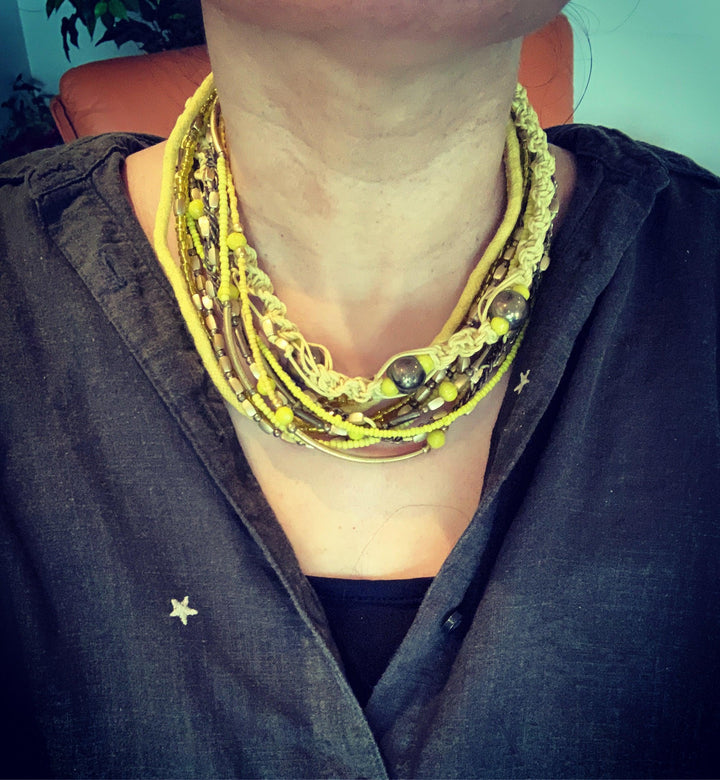 Statement Beaded Necklace - SHIVKA