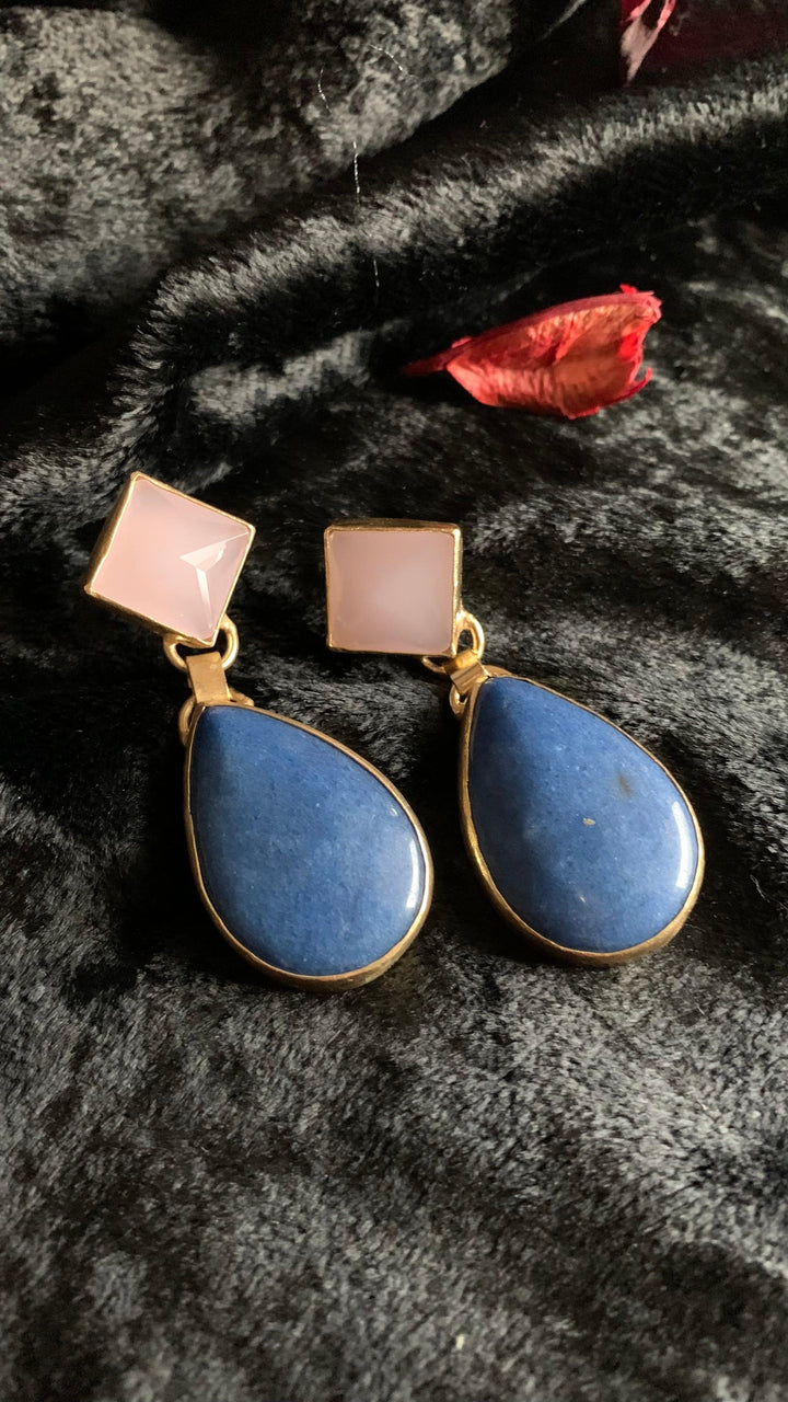 Quartz and Aventurine Earrings - SHIVKA
