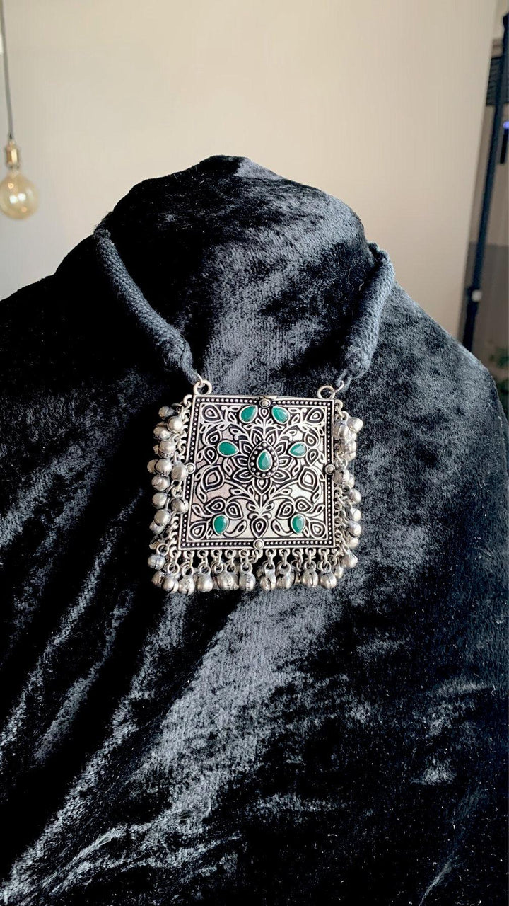 Tribal Ghungroo Pendant Thread Necklace - SHIVKA