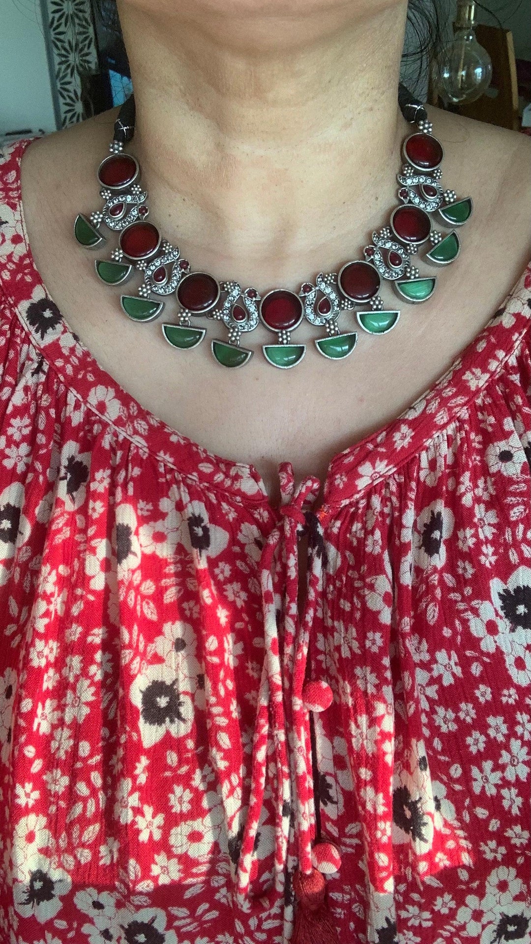 Vintage Artistic Necklace with Statement Earrings - SHIVKA