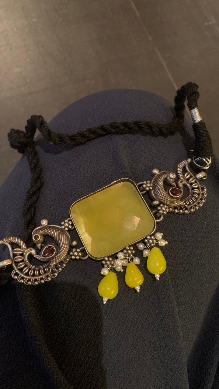 Vintage Stones Choker with Statement Earrings - SHIVKA