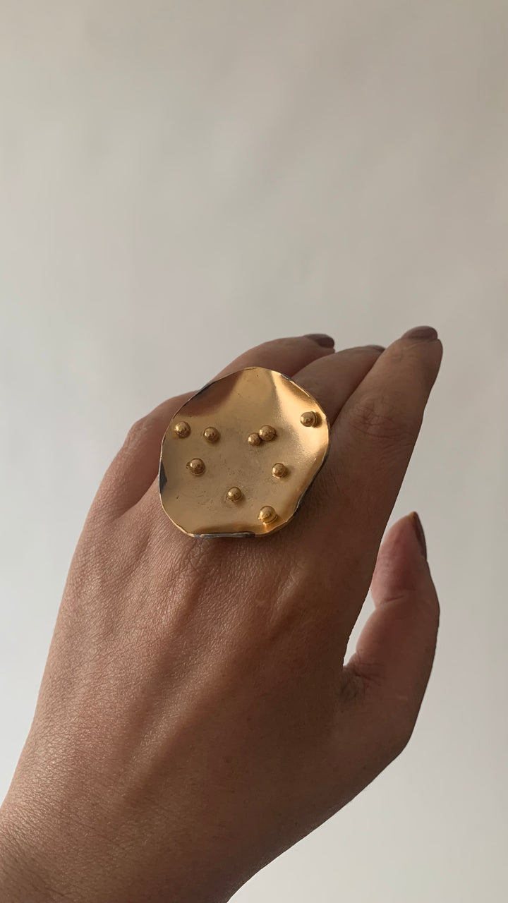 Dual Tone Lotus Leaf Ring