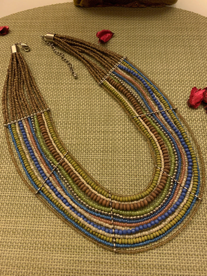 Statement Beaded Necklace - SHIVKA
