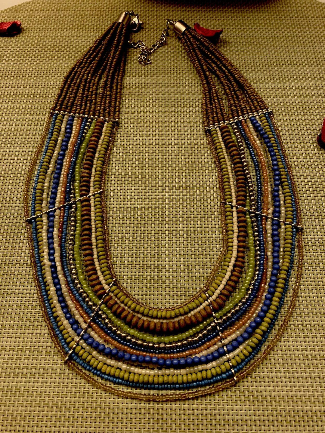Statement Beaded Necklace - SHIVKA