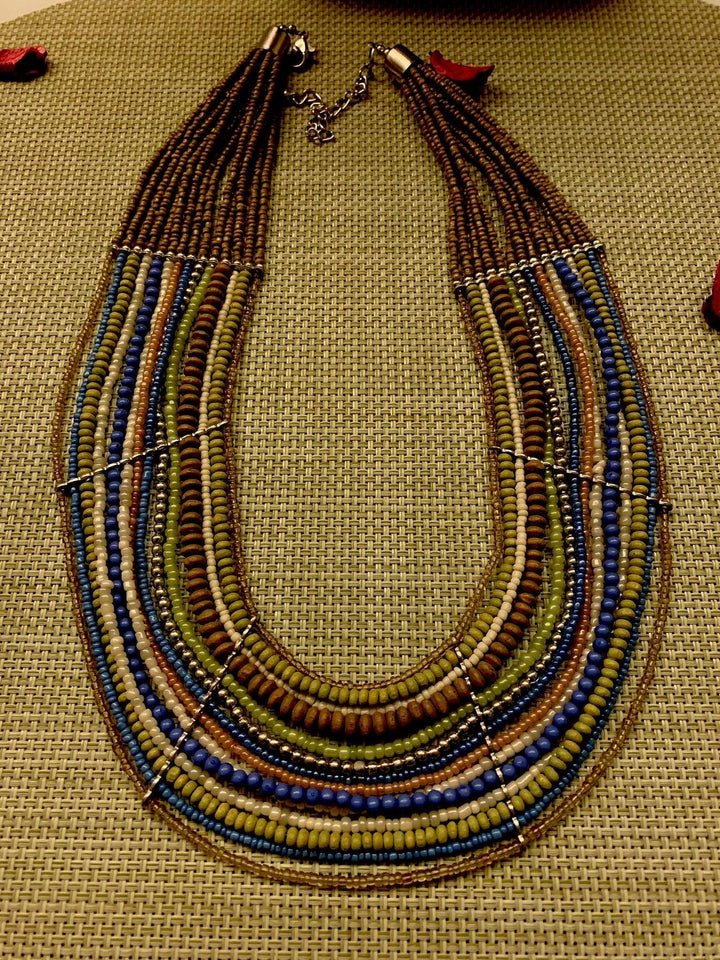 Statement Beaded Necklace - SHIVKA