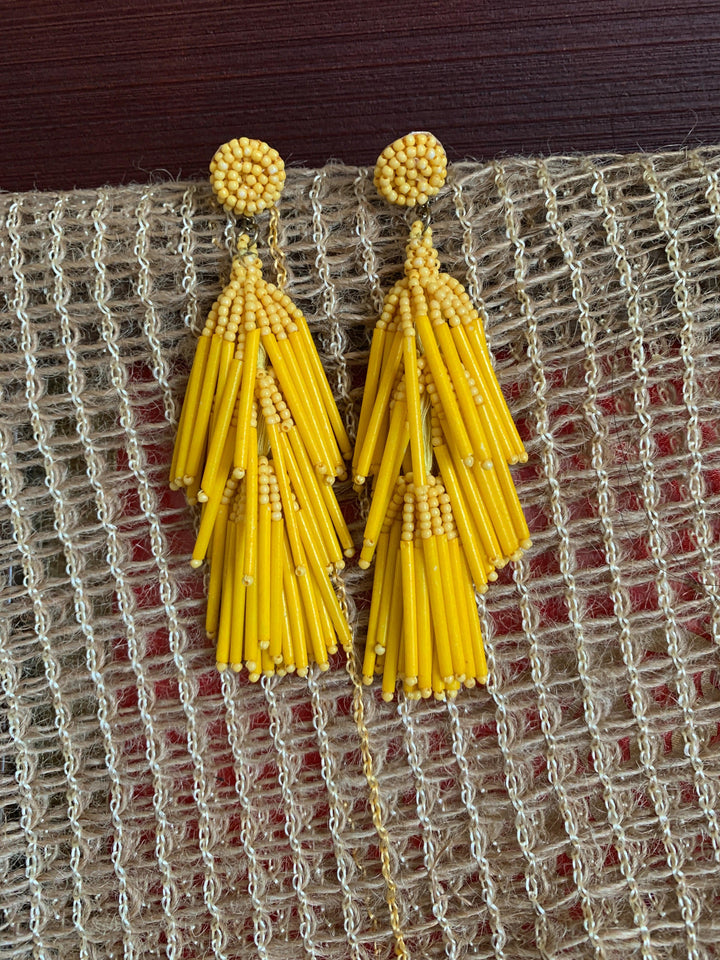 Tasseled Beaded Earrings - SHIVKA