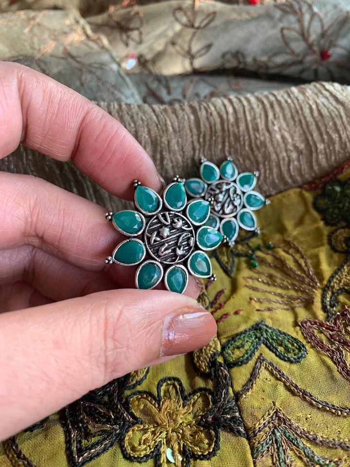 Floral Stone Studs - SHIVKA