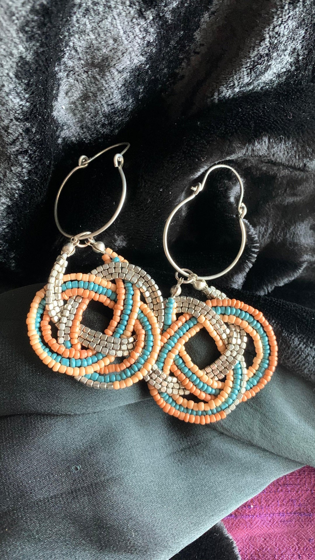 Gorgeous Beaded Hoop Danglers - SHIVKA