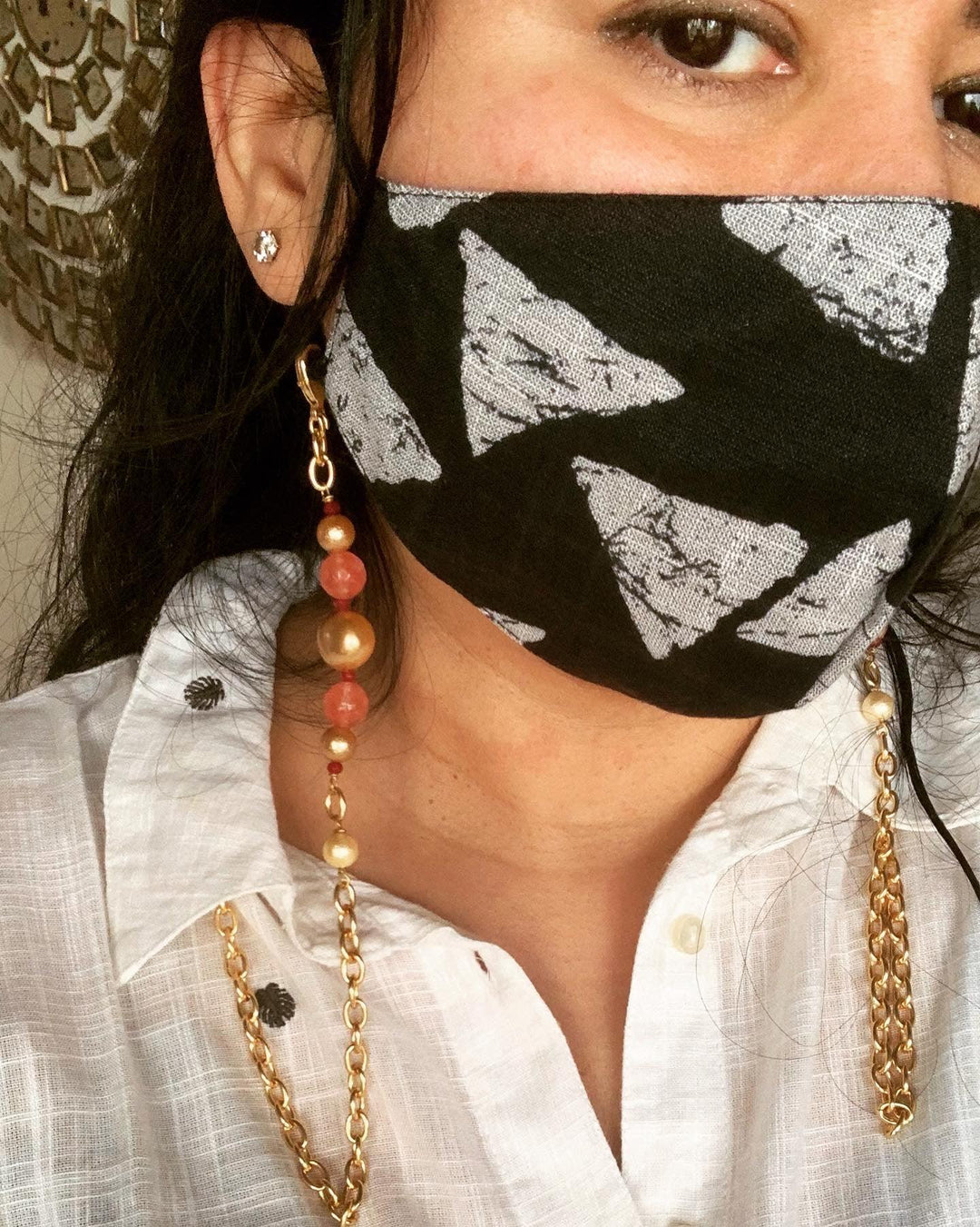 Stylish Natural Beads Mask chain - SHIVKA