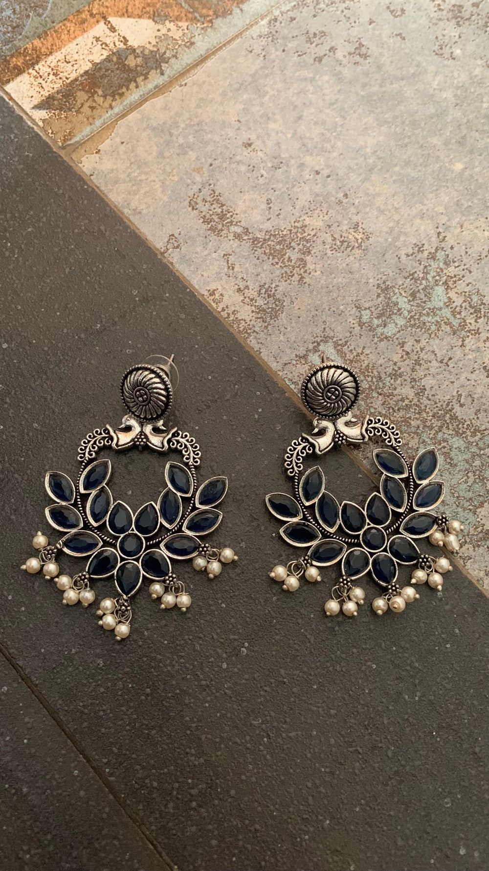 Statement Stone Danglers - SHIVKA