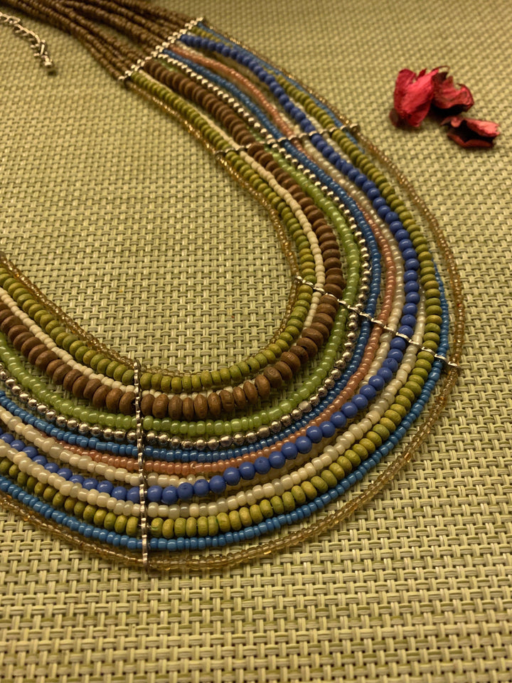 Statement Beaded Necklace - SHIVKA