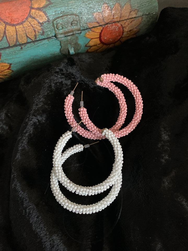 Classic Beaded Hoops