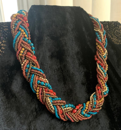 Vintage Multicoloured Beaded Necklace - SHIVKA