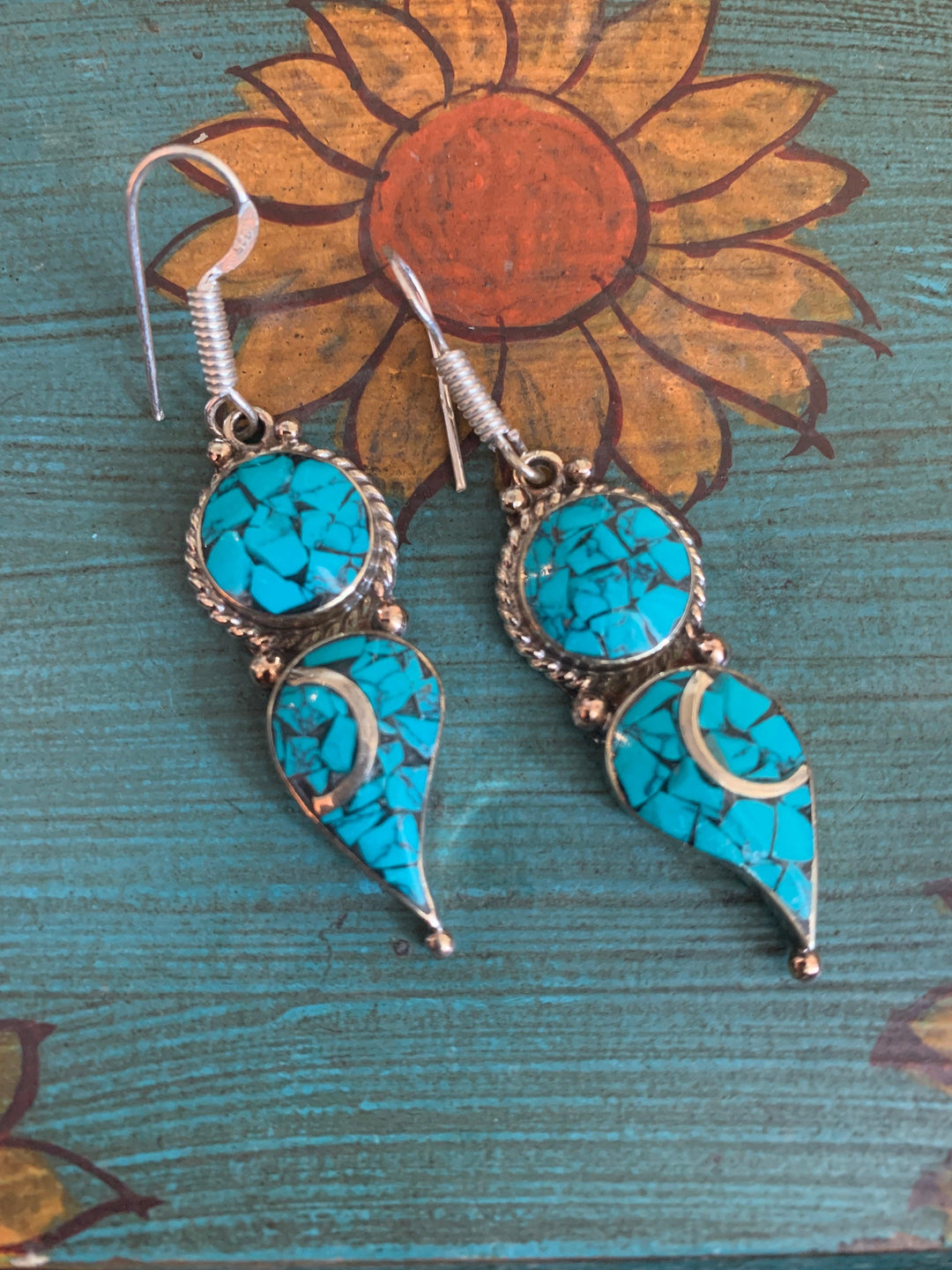 Stylish Turquoise Danglers - SHIVKA