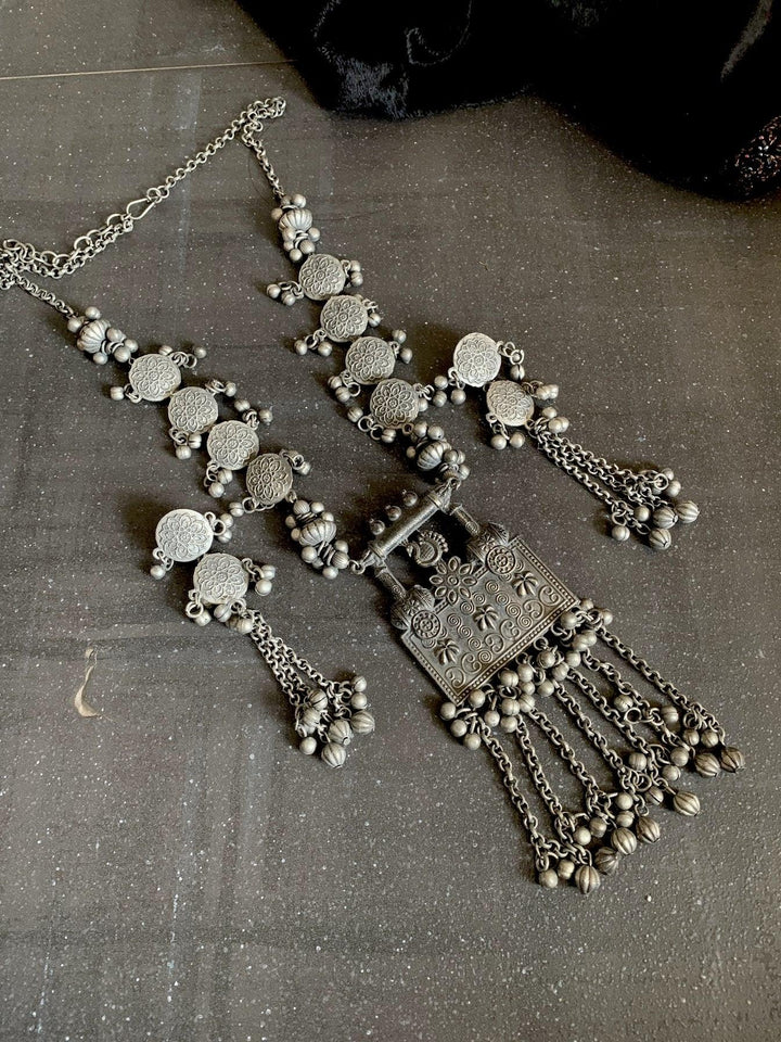 Tribal Long Necklace with Earrings - SHIVKA