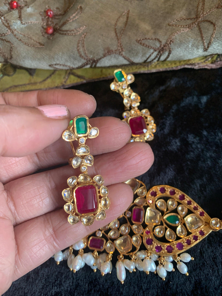 Royal Jadau Choker with Earrings - SHIVKA