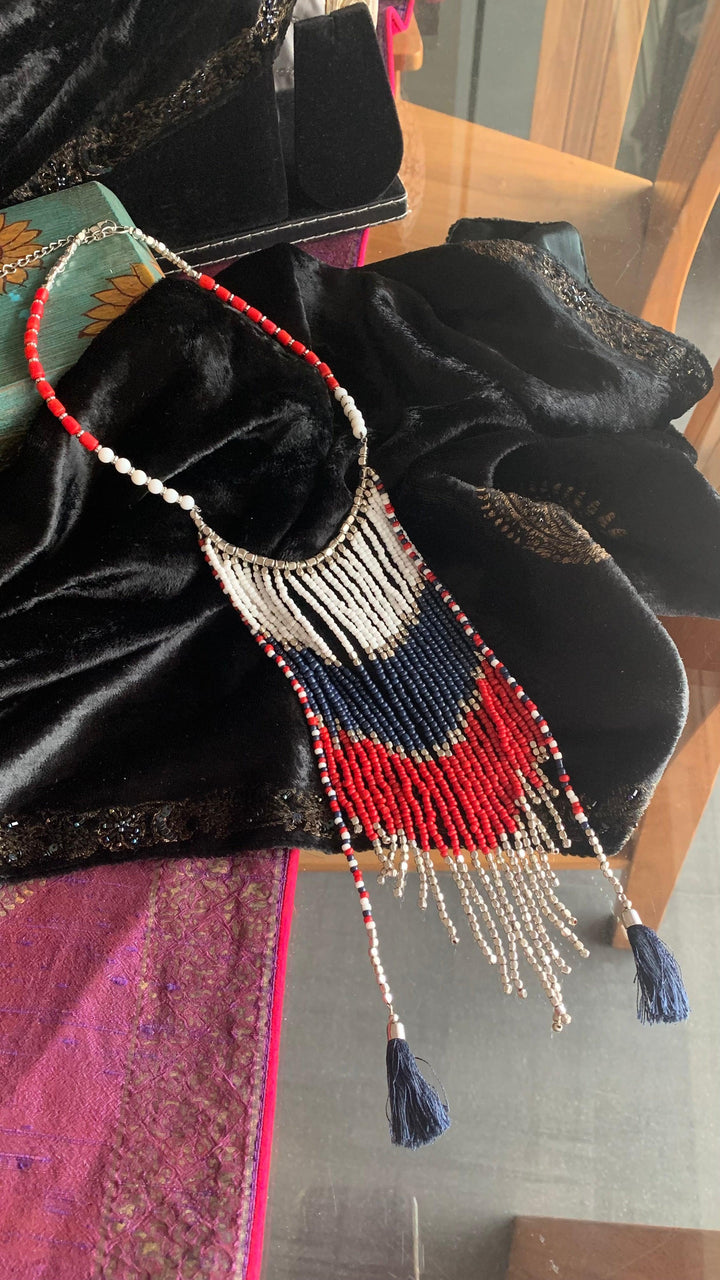 Multi Tasseled Statement Necklace - SHIVKA