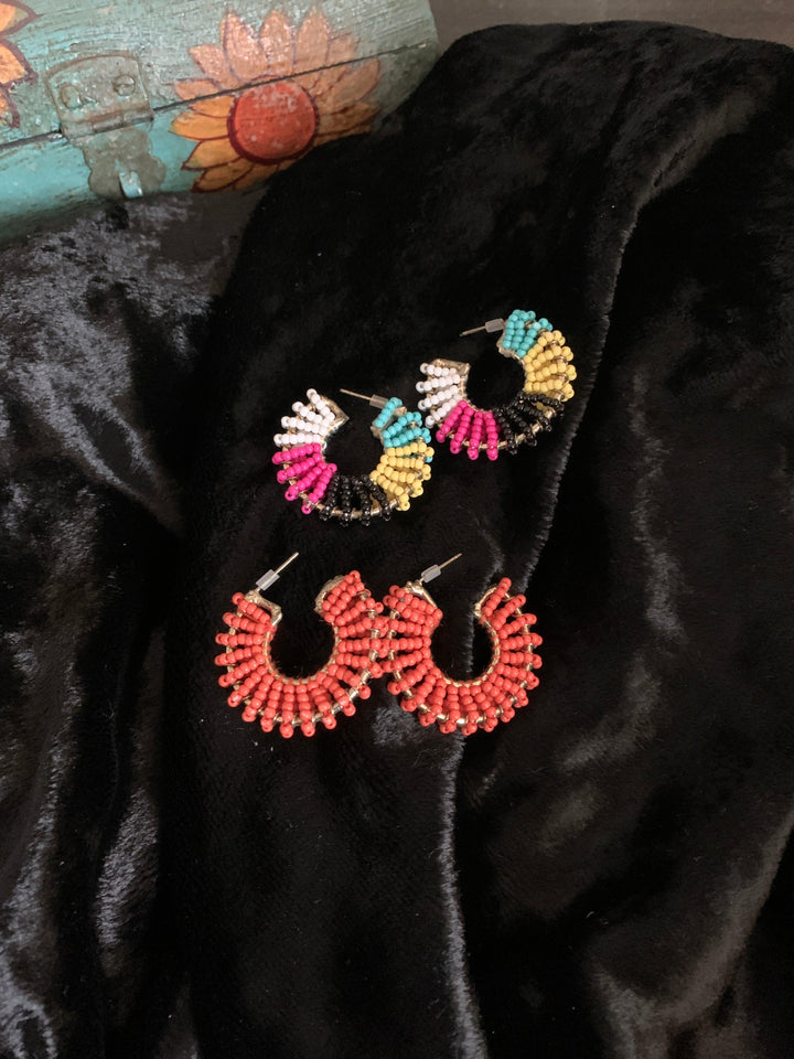 Pretty Beaded Hoops - SHIVKA