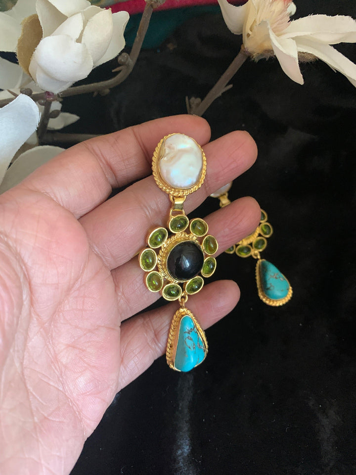 Scintillating Gemstones Earrings - SHIVKA