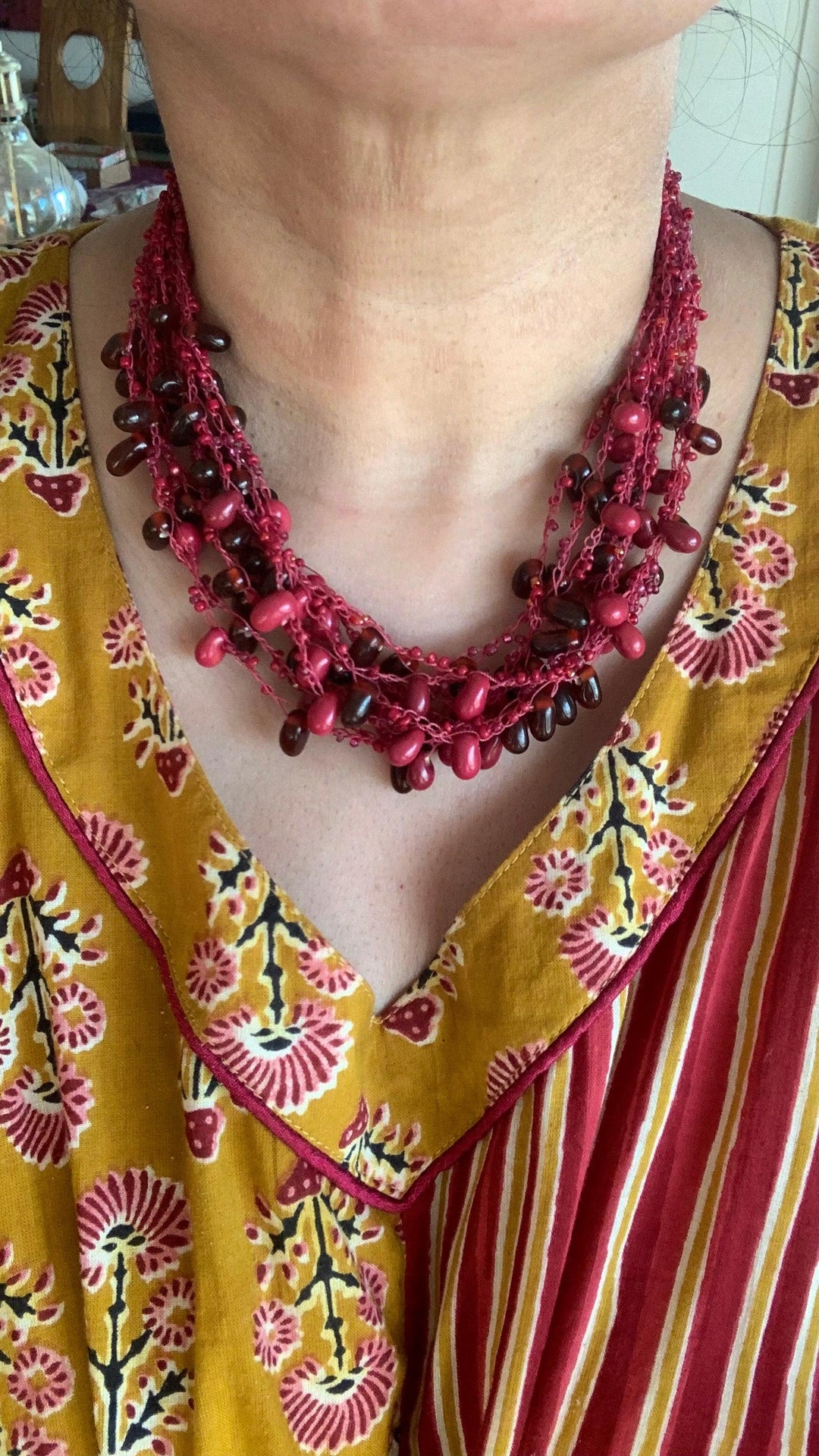 Statement Collar Beaded Necklace - SHIVKA