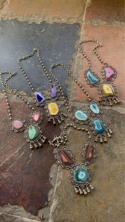 Vintage Raw Gemstones Necklace - SHIVKA