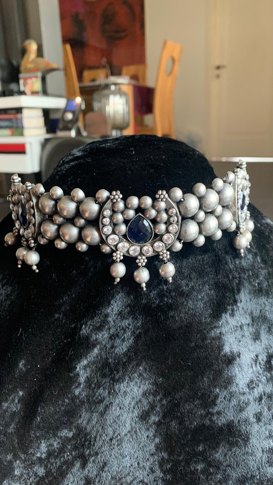 Vintage Artistic Choker with Oversized Studs - SHIVKA