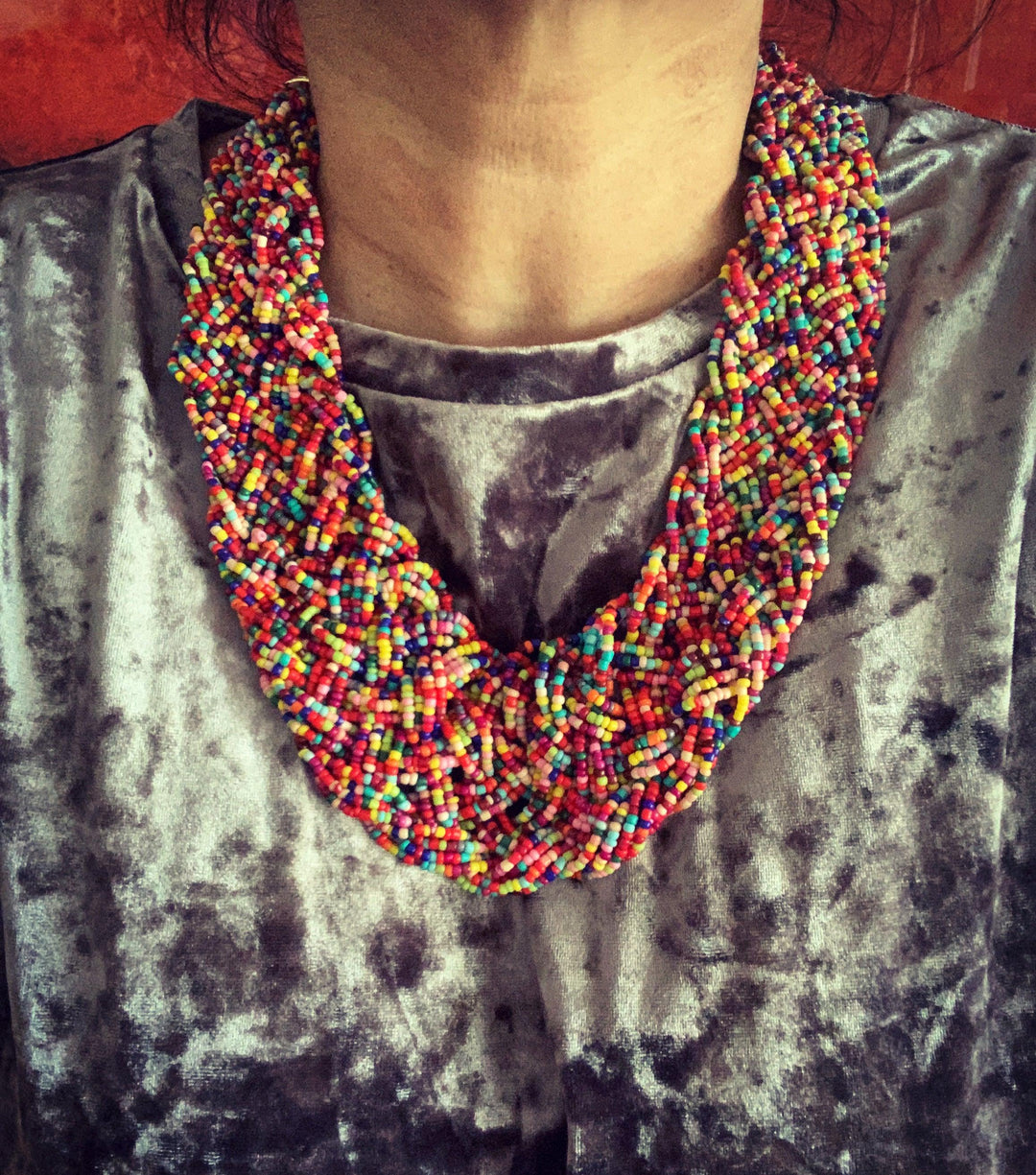 Statement Beads Necklace - SHIVKA