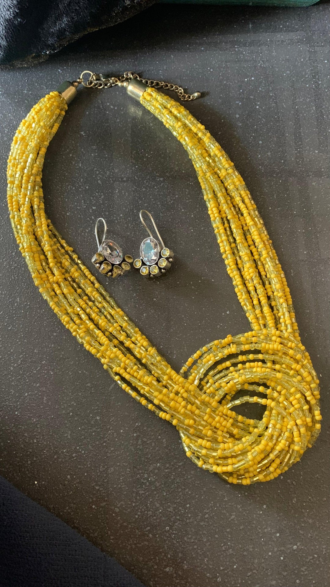 Sunshine Knotty Necklace with Statement Earrings - SHIVKA